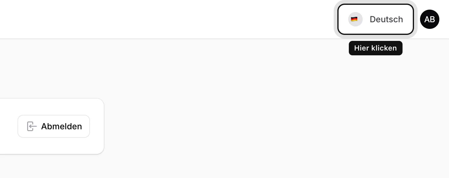 Auf die Sprachschaltfläche klicken