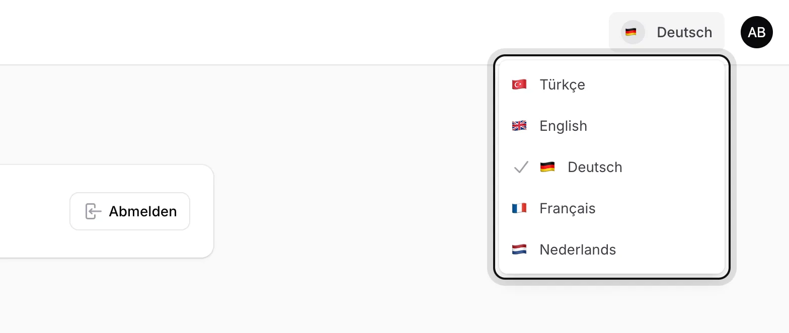 Sprache auswählen