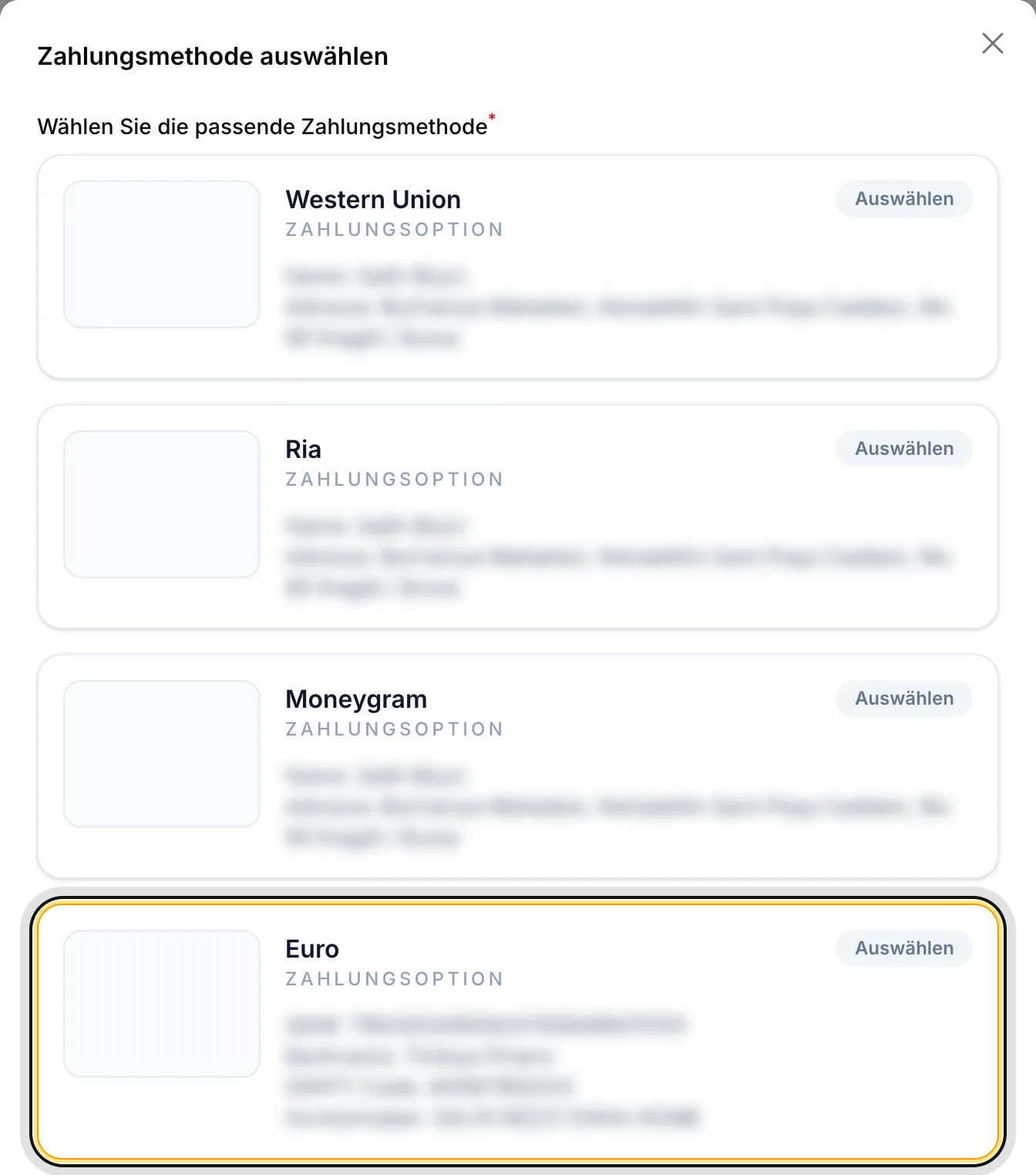 Methode auswählen