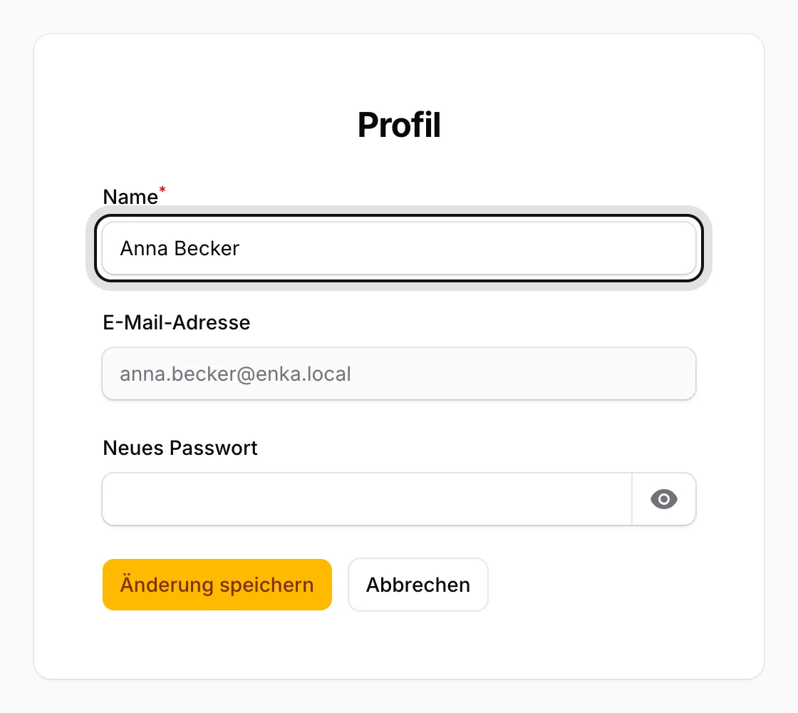 Namen ändern