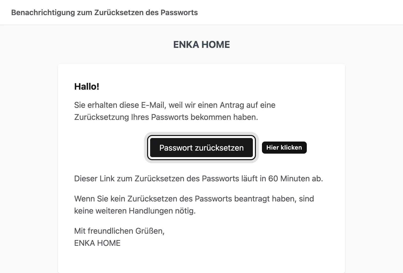 Auf die Schaltfläche in der E-Mail klicken