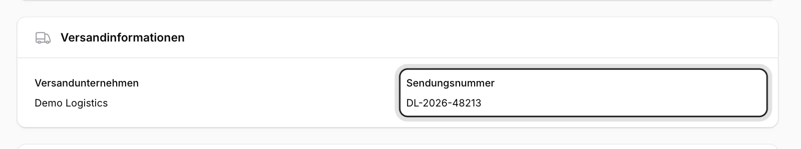 Versandinformationen ansehen