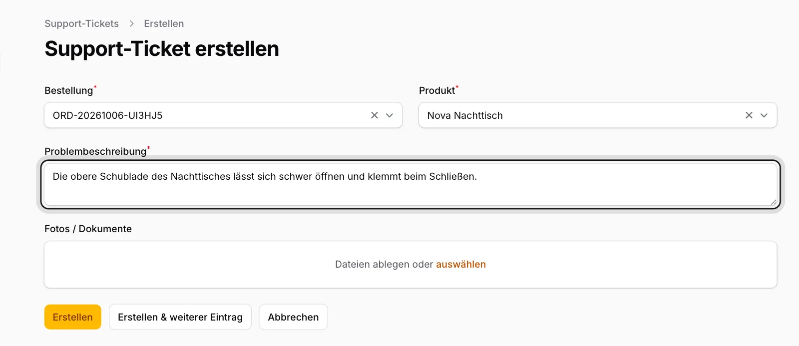 Problem beschreiben