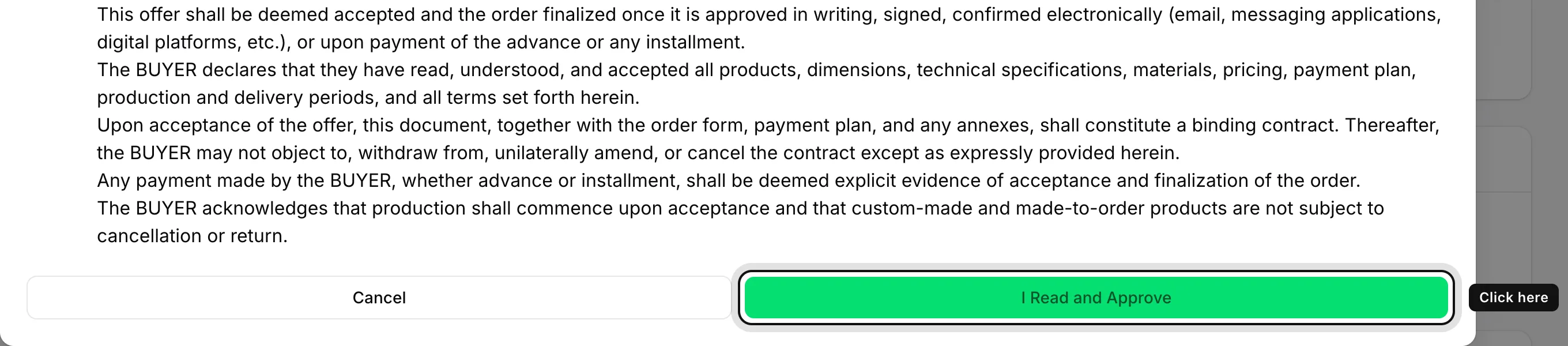 Read and approve the contract