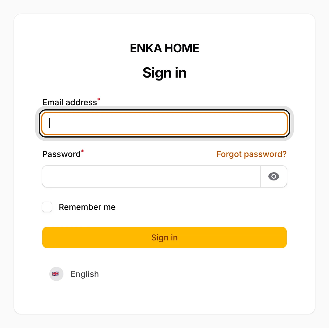 Enter your email address and password