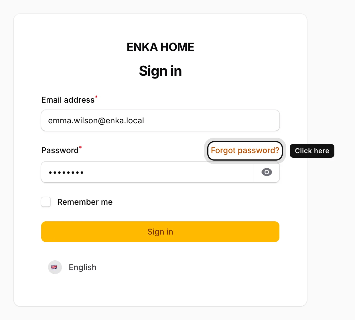 Click Forgot password?