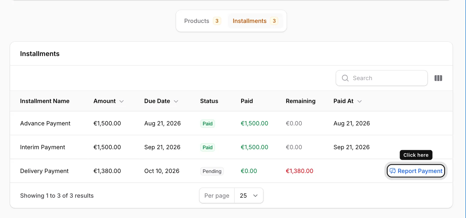 Click Report Payment