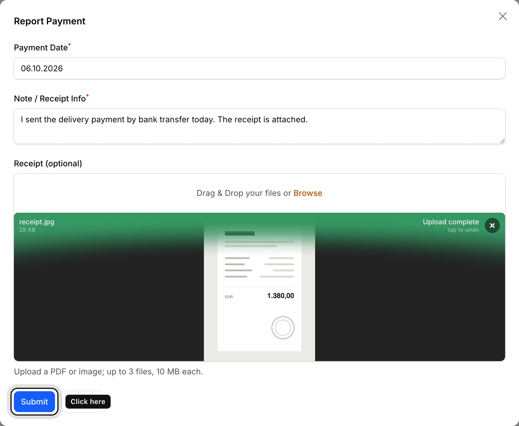 Fill in the form