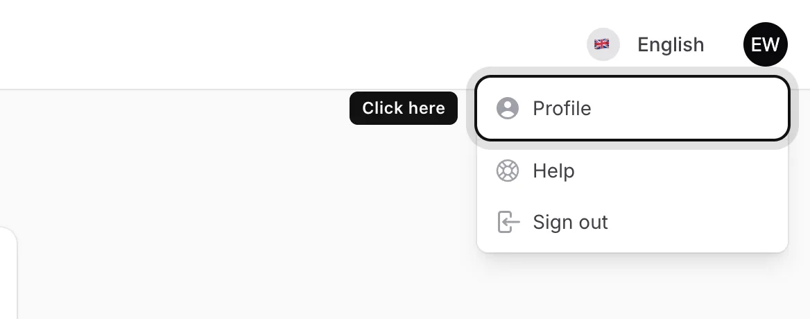 Open your profile