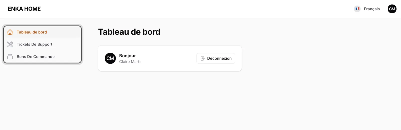 Utilisez le menu de gauche