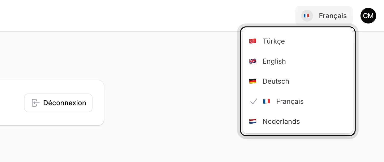 Choisissez votre langue