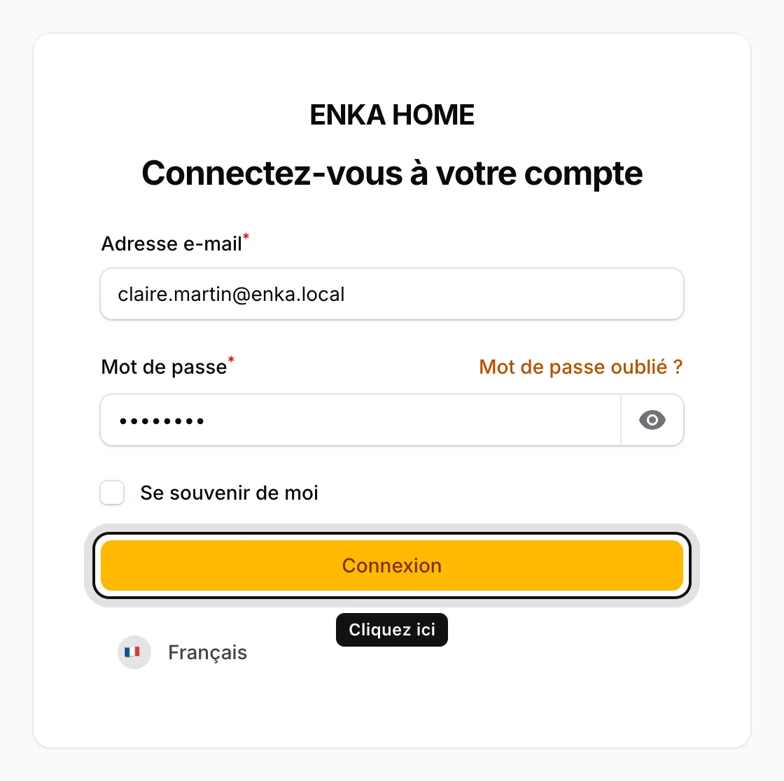 Cliquez sur Connexion