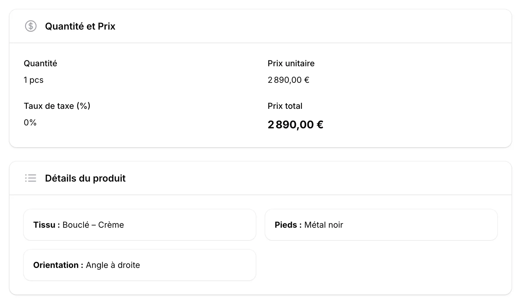 Détail d’un produit