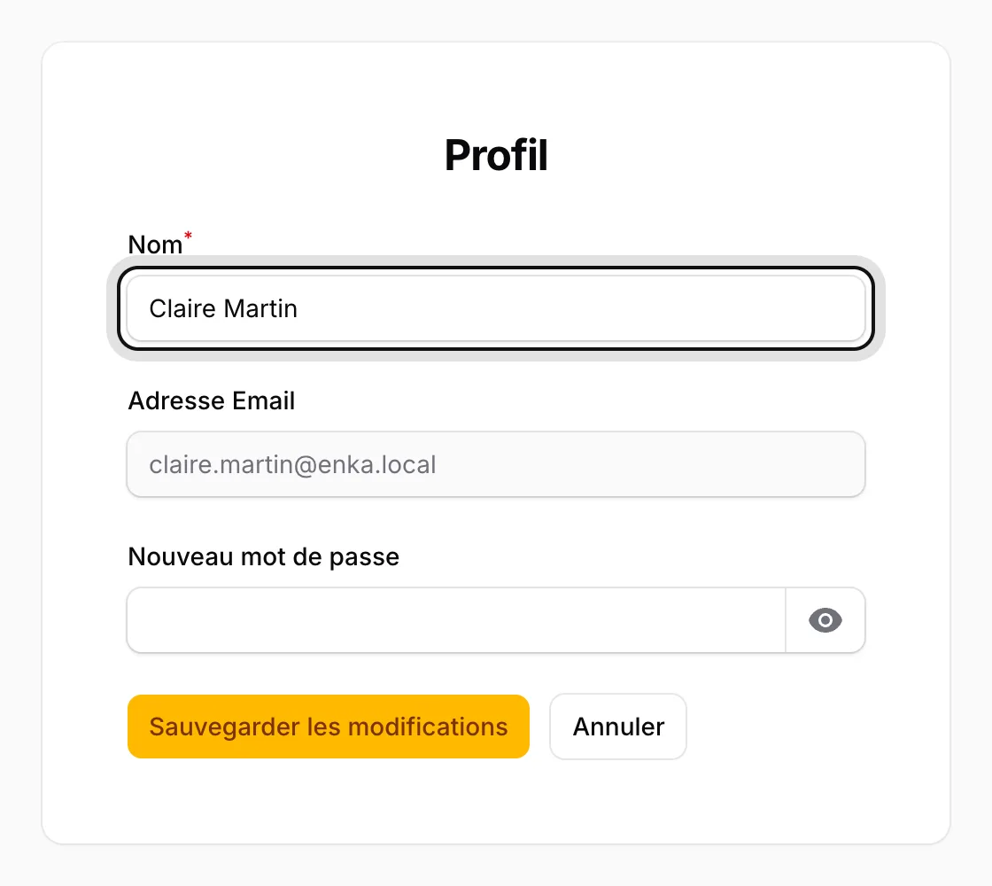 Modifiez votre nom