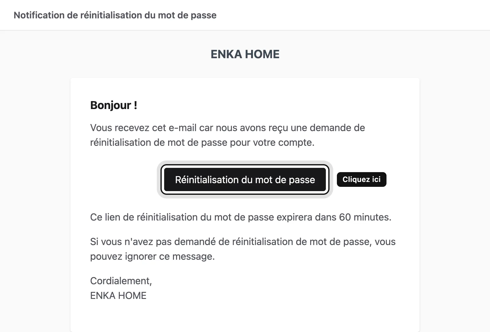 Cliquez sur le bouton de l’e-mail