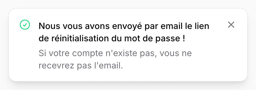 Vérifiez la confirmation
