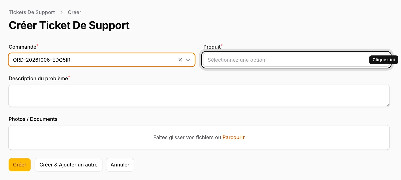 Choisissez le produit