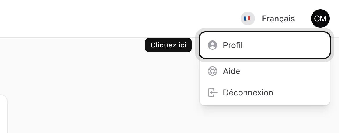 Ouvrez votre profil