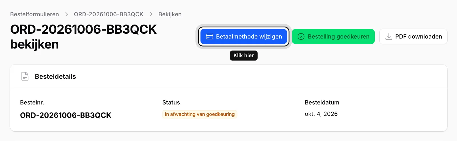 Wijzig de methode indien nodig