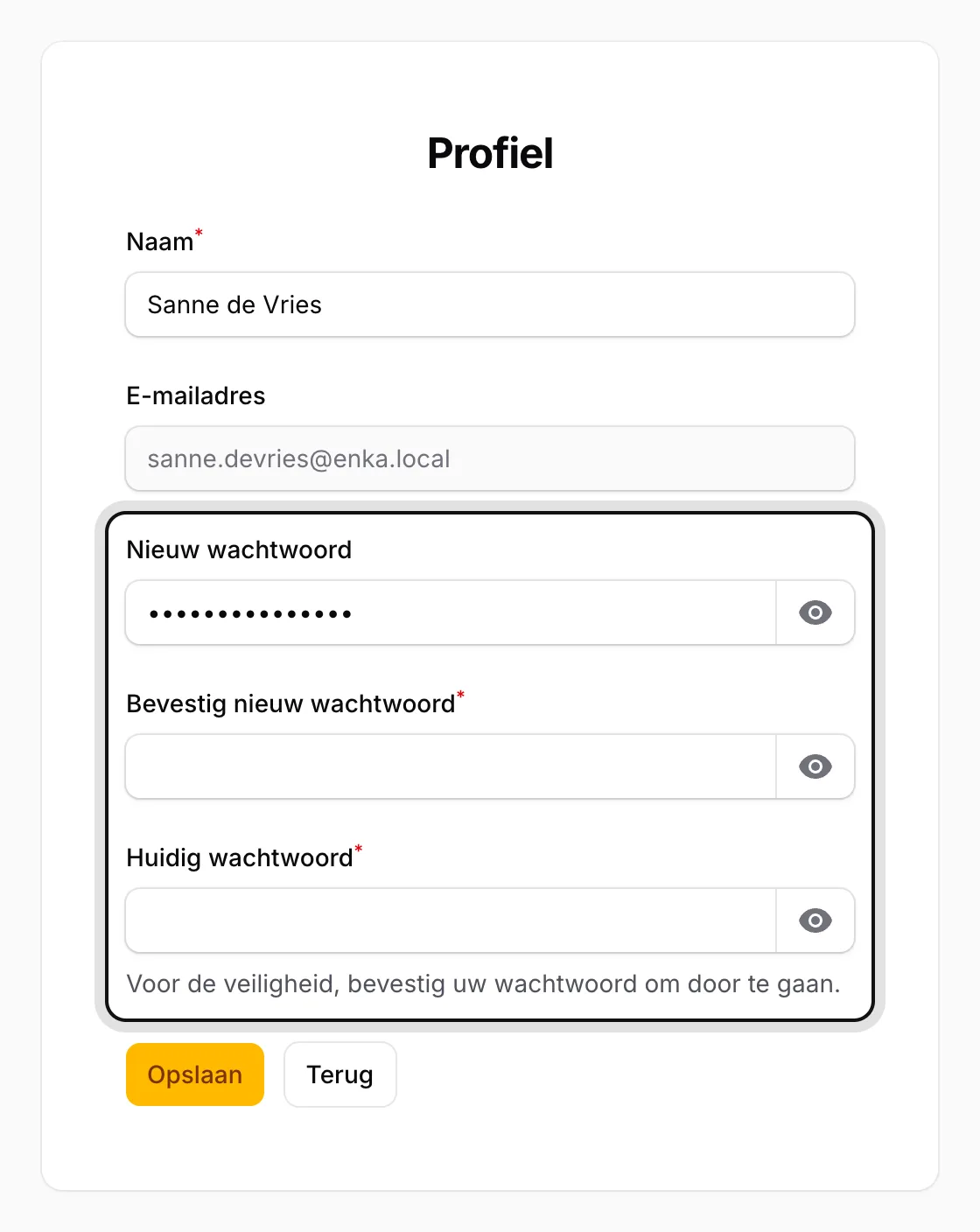 Wijzig desgewenst uw wachtwoord