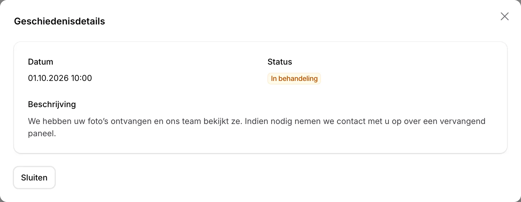 Lees de notitie