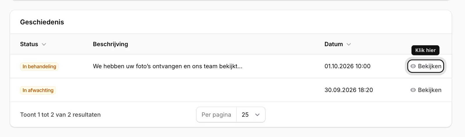 Bekijk de geschiedenis