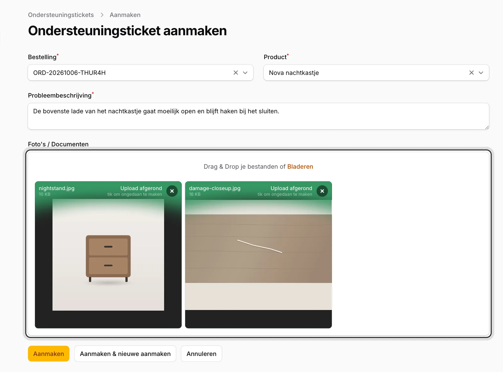 Voeg uw bestanden toe