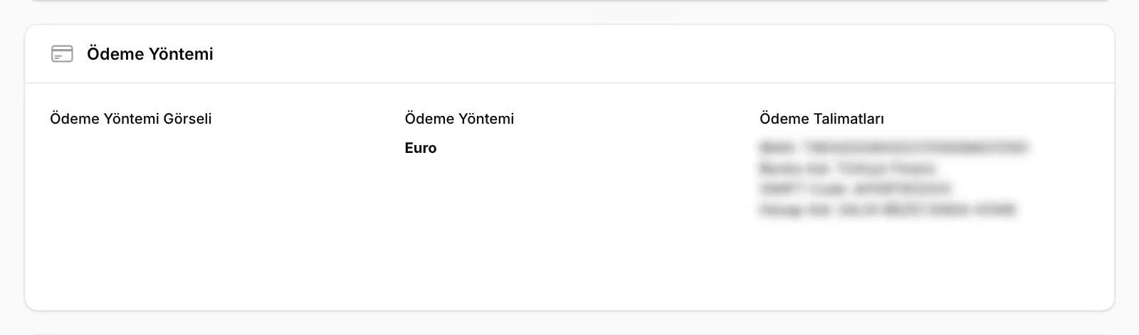 Ödeme Yöntemi bölümüne gidin
