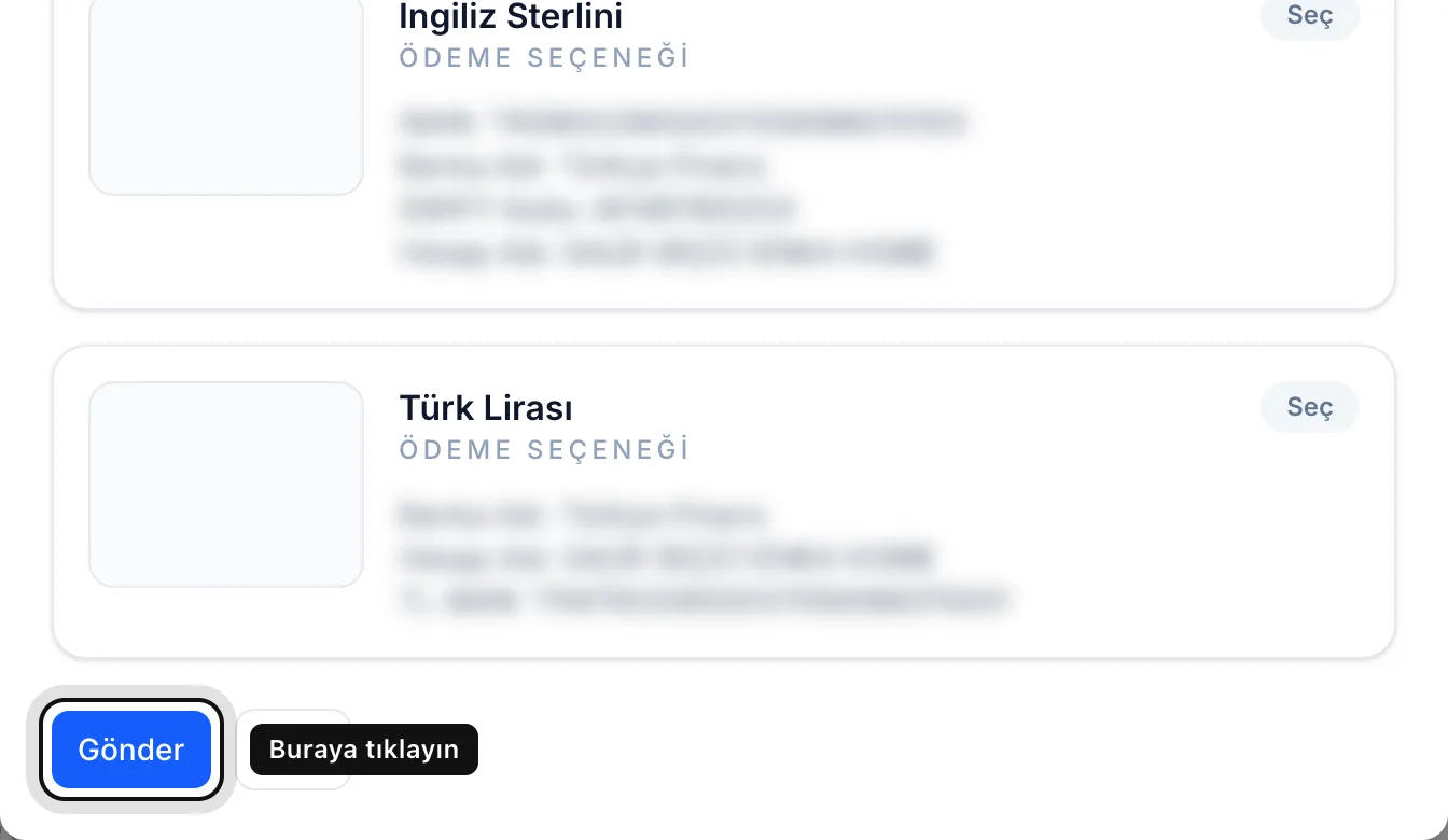 Yönteminizi seçin