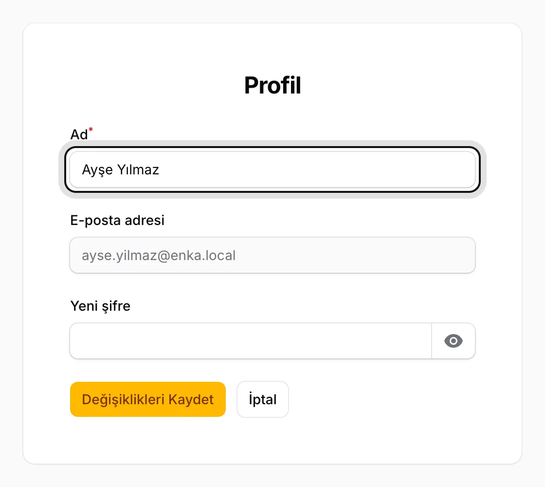 Adınızı düzenleyin
