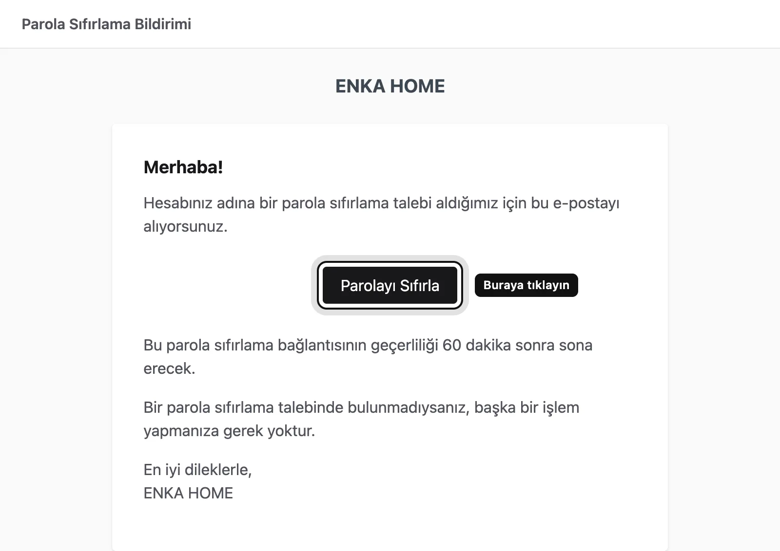 E-postadaki düğmeye tıklayın