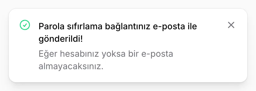 Onay mesajını görün