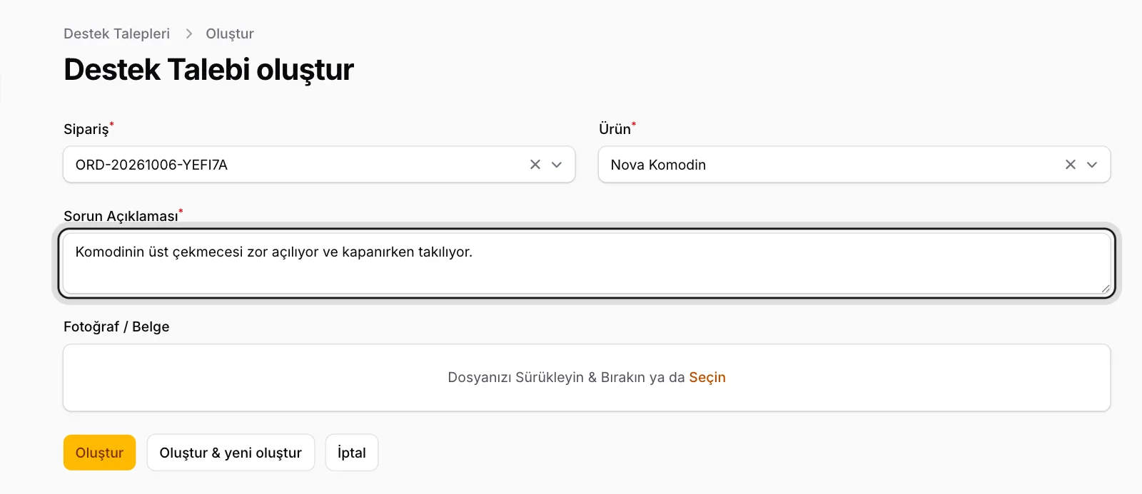 Sorunu anlatın