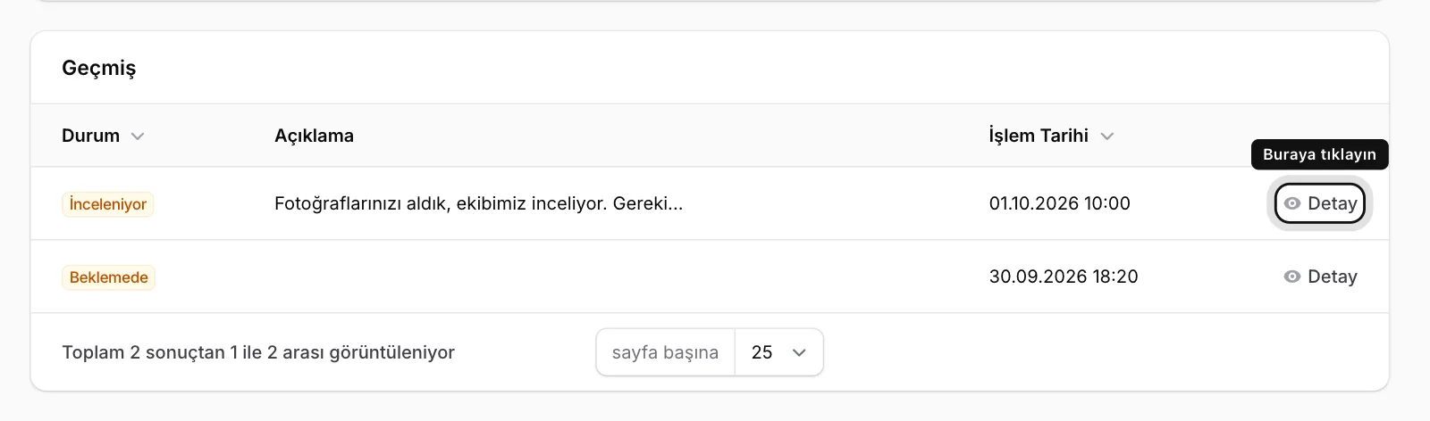 Geçmişe bakın